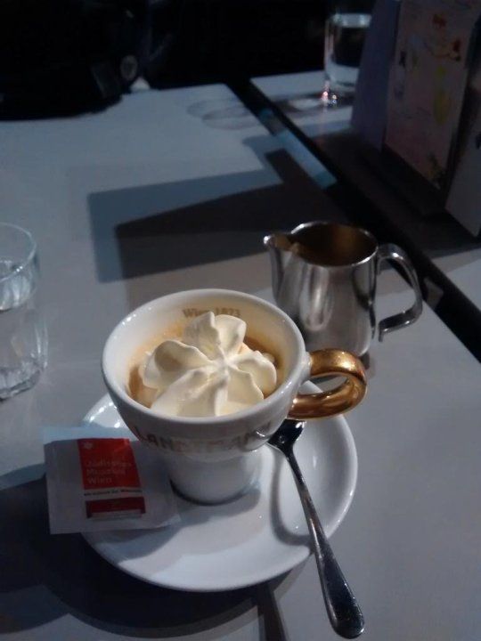 picture of an espresso in Vienna with cream on top